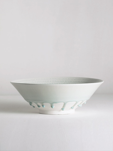 large bowl with incised decoration and celadon glaze