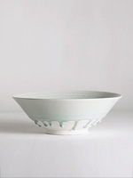 large bowl with incised decoration and celadon glaze