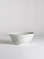 fluted bowl with celadon glaze