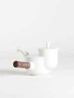 small Bauhaus-style kyusu with wengé wood handle
