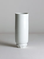 white facet vase