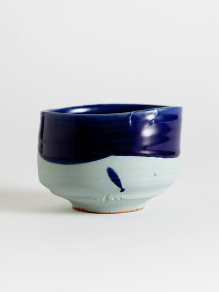 blue and green chawan