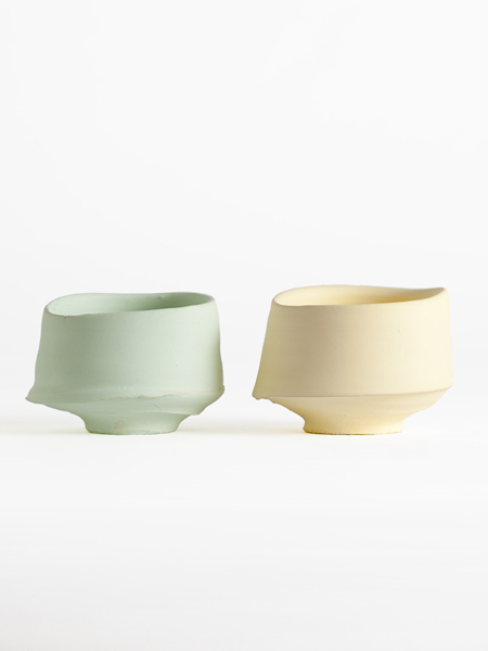 green and yellow chawan