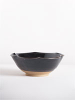 lobed bowl with tenmoku glaze