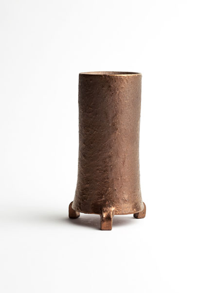 copper tripod vase