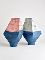 indigo roof vases