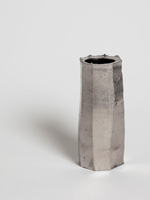 faceted platinum wall vase